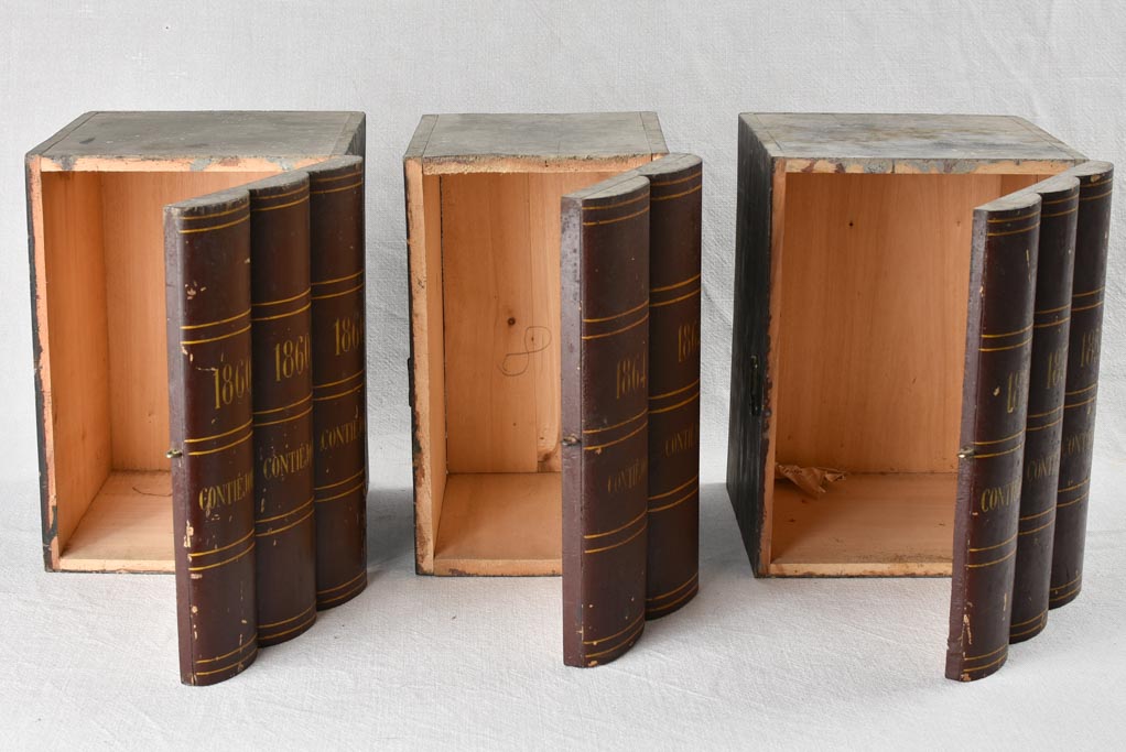 Collection of 3 antique faux books Contie Joul