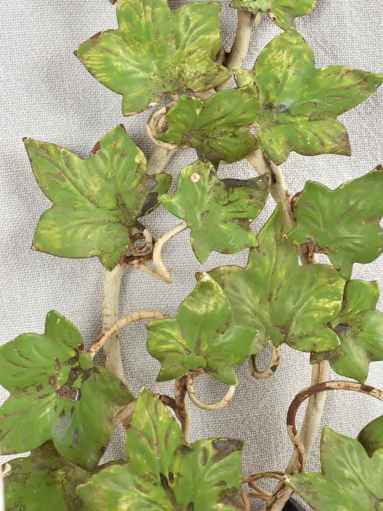 Pretty pair of vintage ivy-leaf wall sconces 15¾"