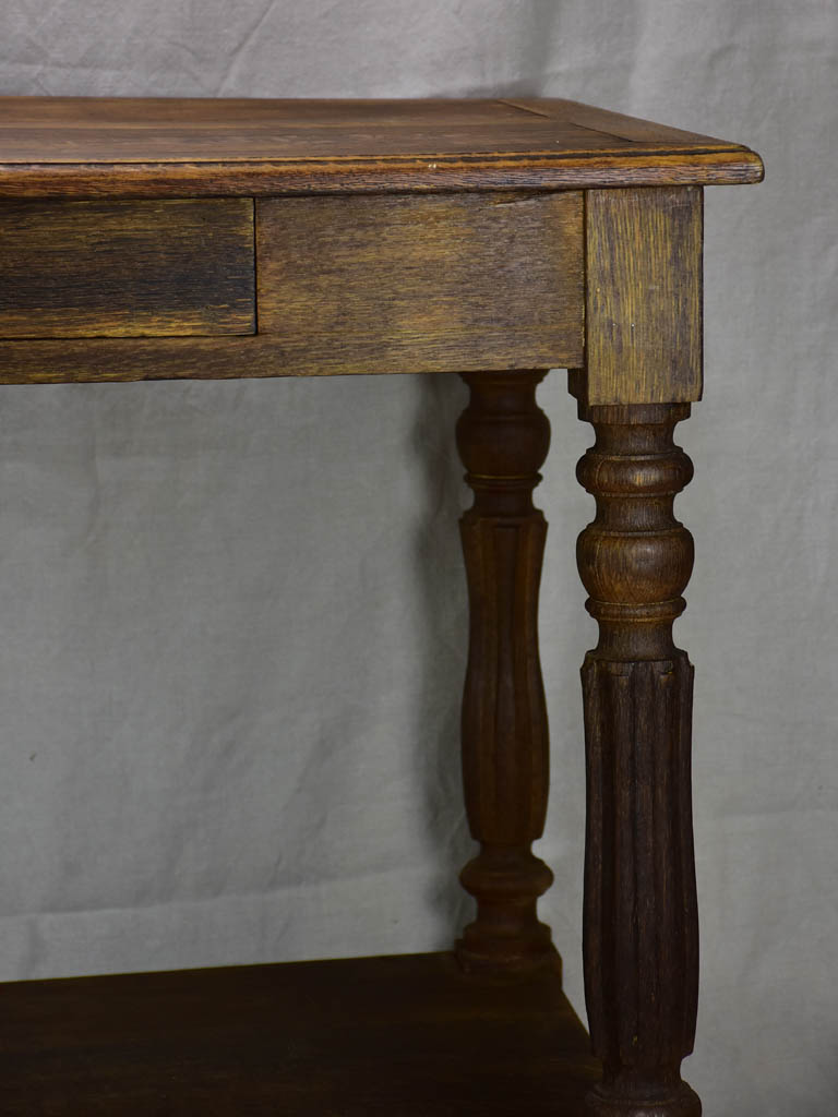 Antique French oak drapery table 70¾" x 27½"