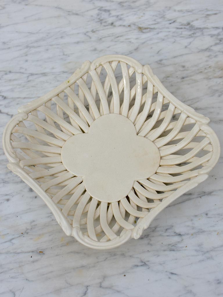Pair of pretty ceramic woven plates