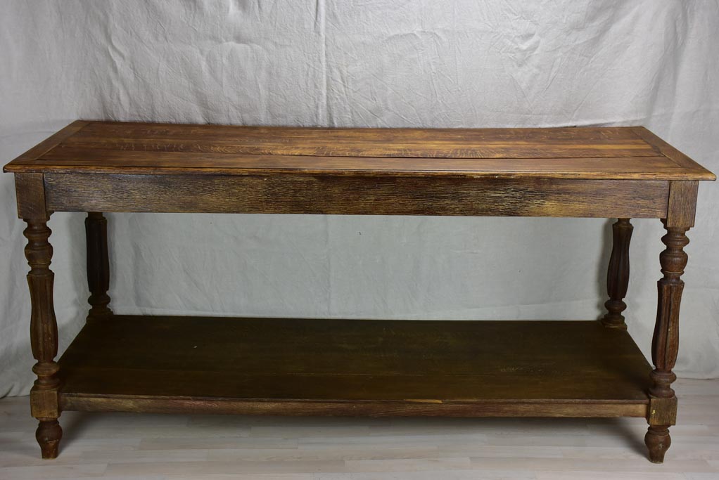 Antique French oak drapery table 70¾" x 27½"