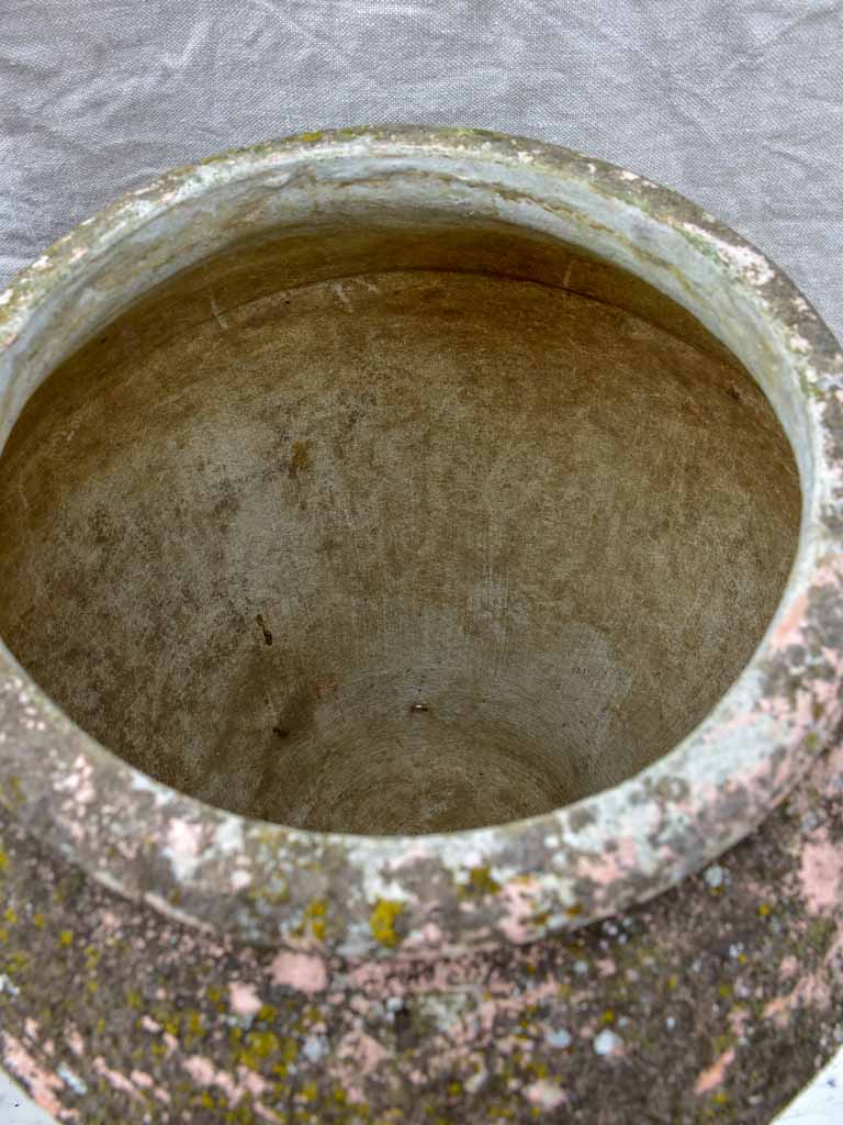 Pair of Willy Guhl garden planters with weathered pink patina