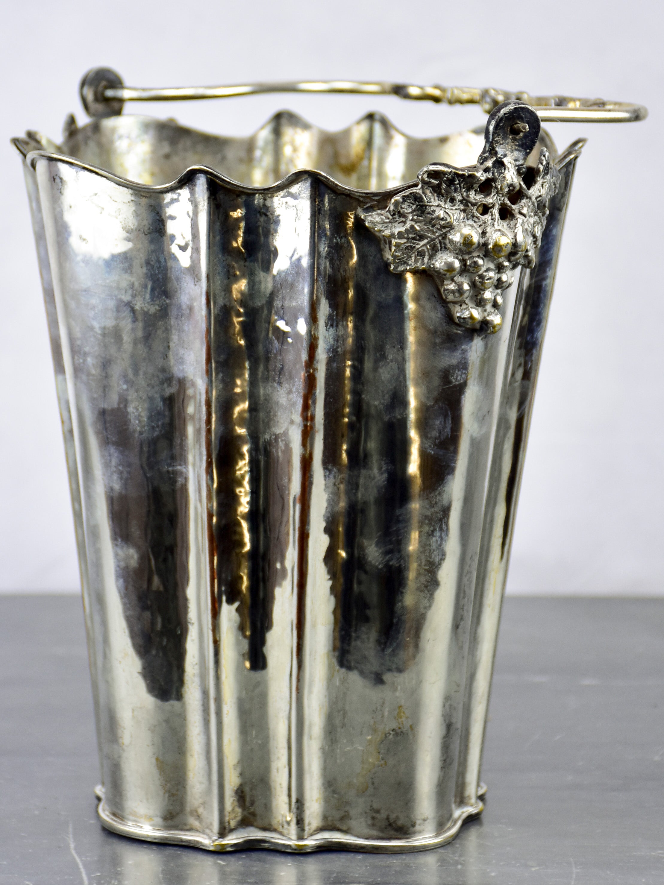 Antique French ice bucket with handle