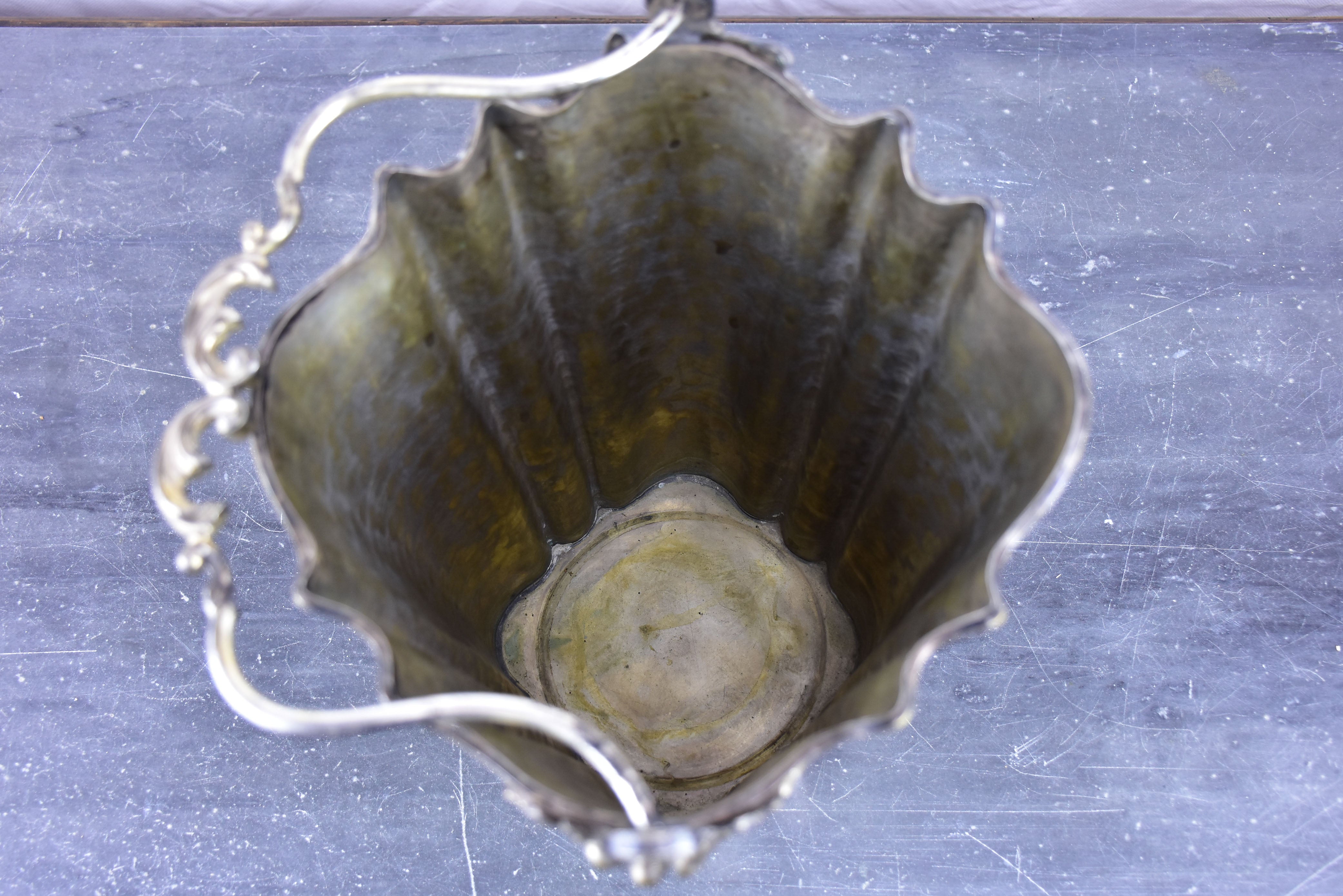 Antique French ice bucket with handle