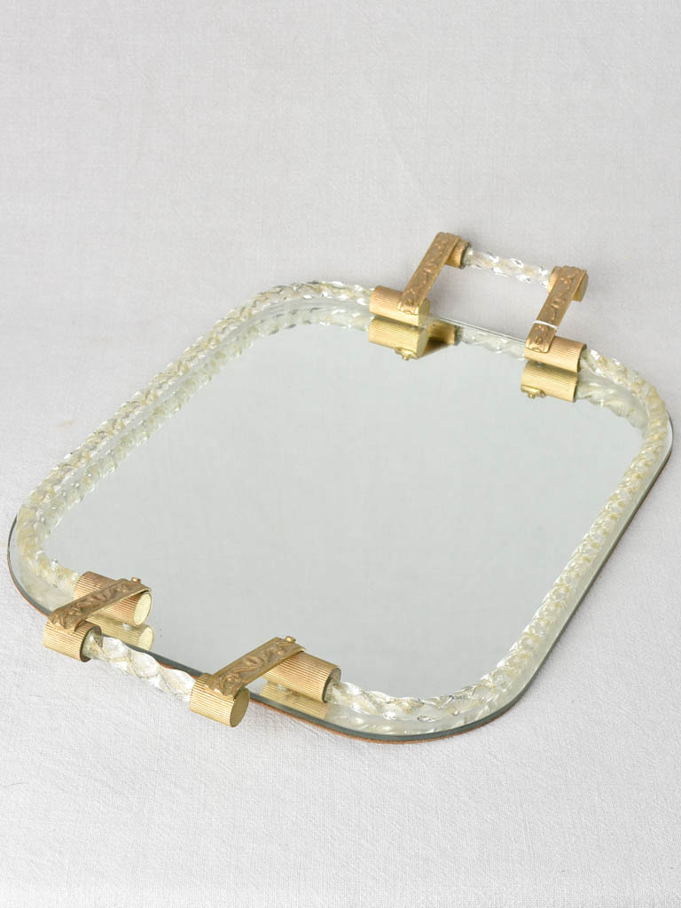 1940s Murano mirrored tray 19"