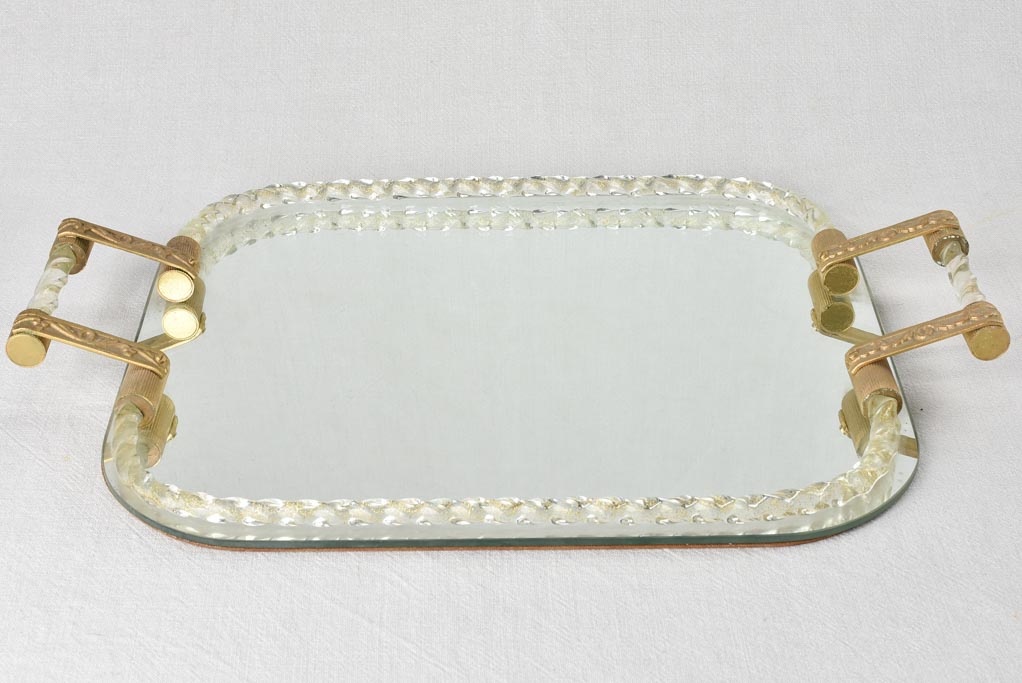 1940s Murano mirrored tray 19"