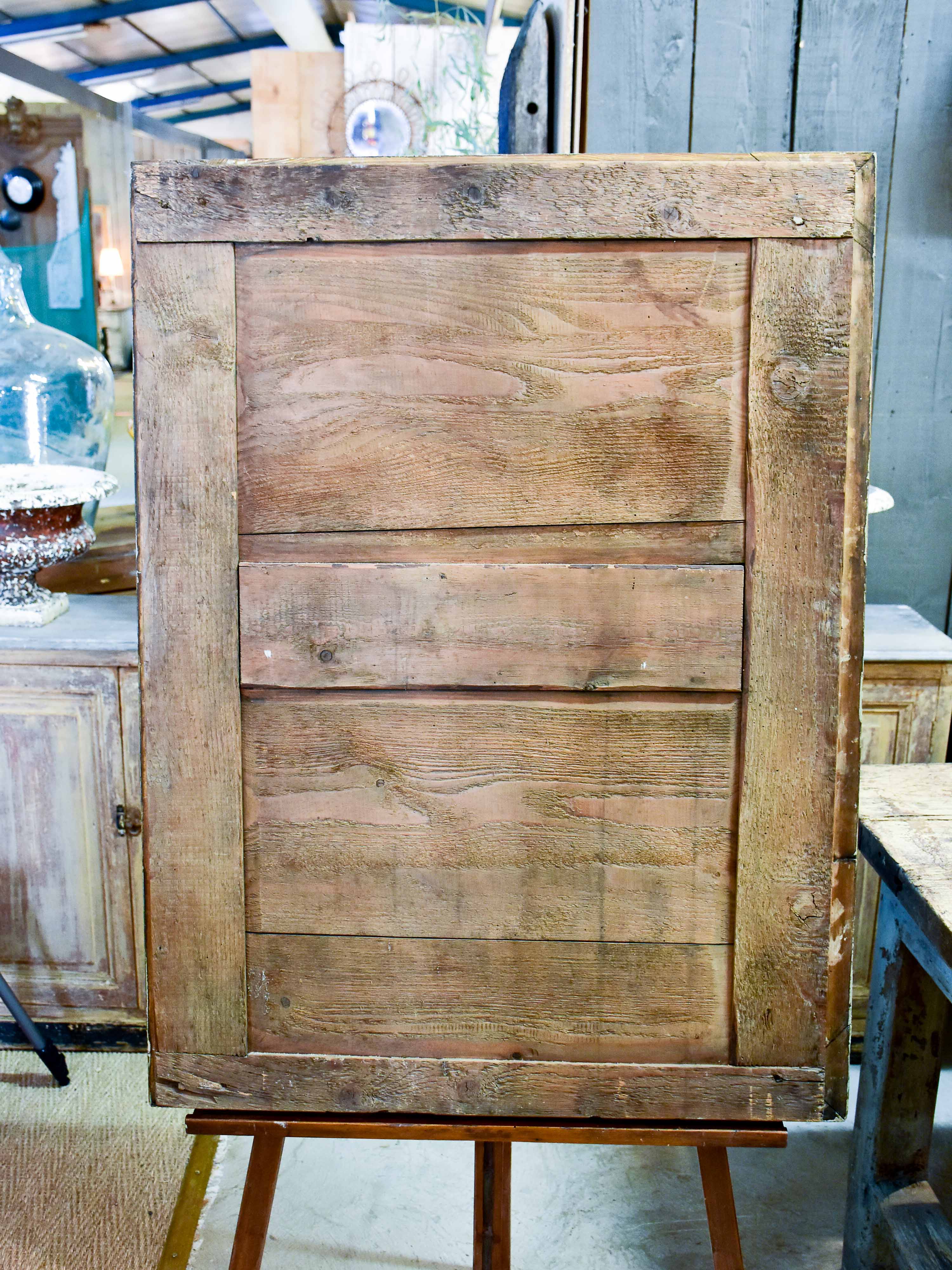 Large antique Restauration mirror with blue and gold frame