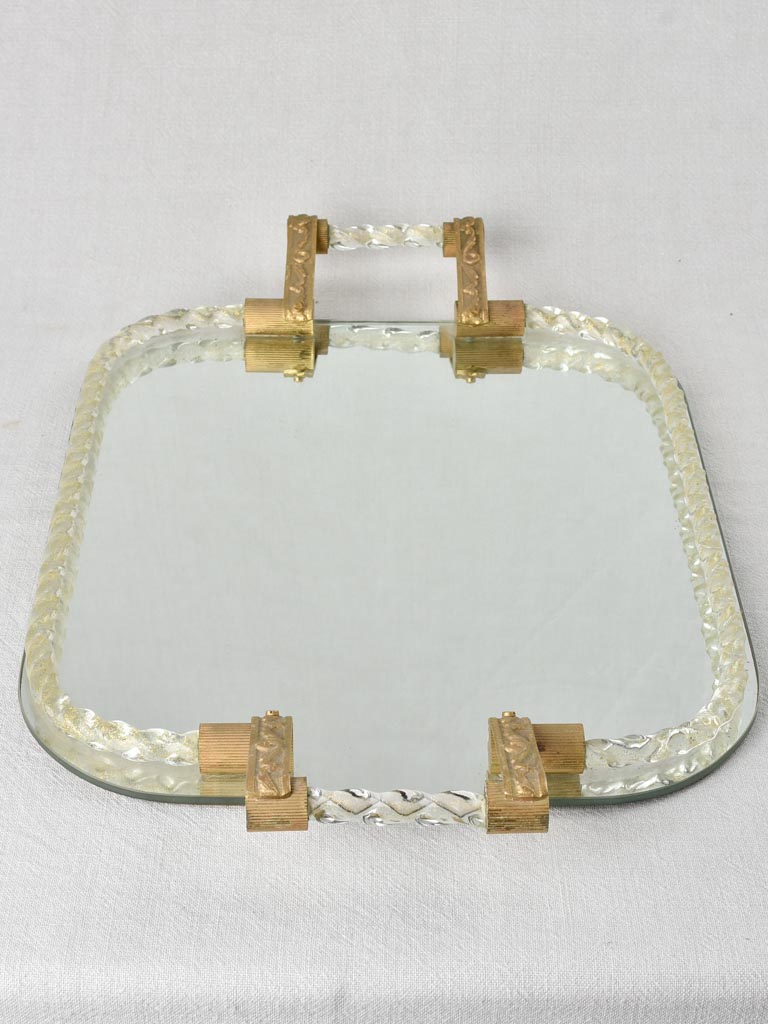 1940s Murano mirrored tray 19"