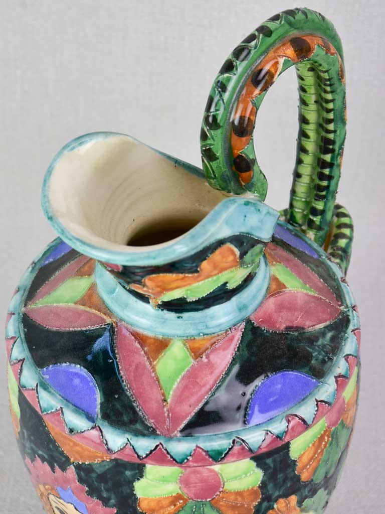 1940's ceramic pitcher from Cannes