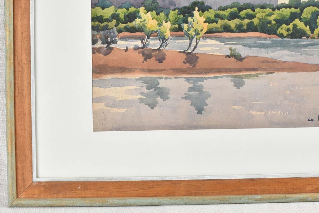 Elegant Vintage Watercolor of Rhône River