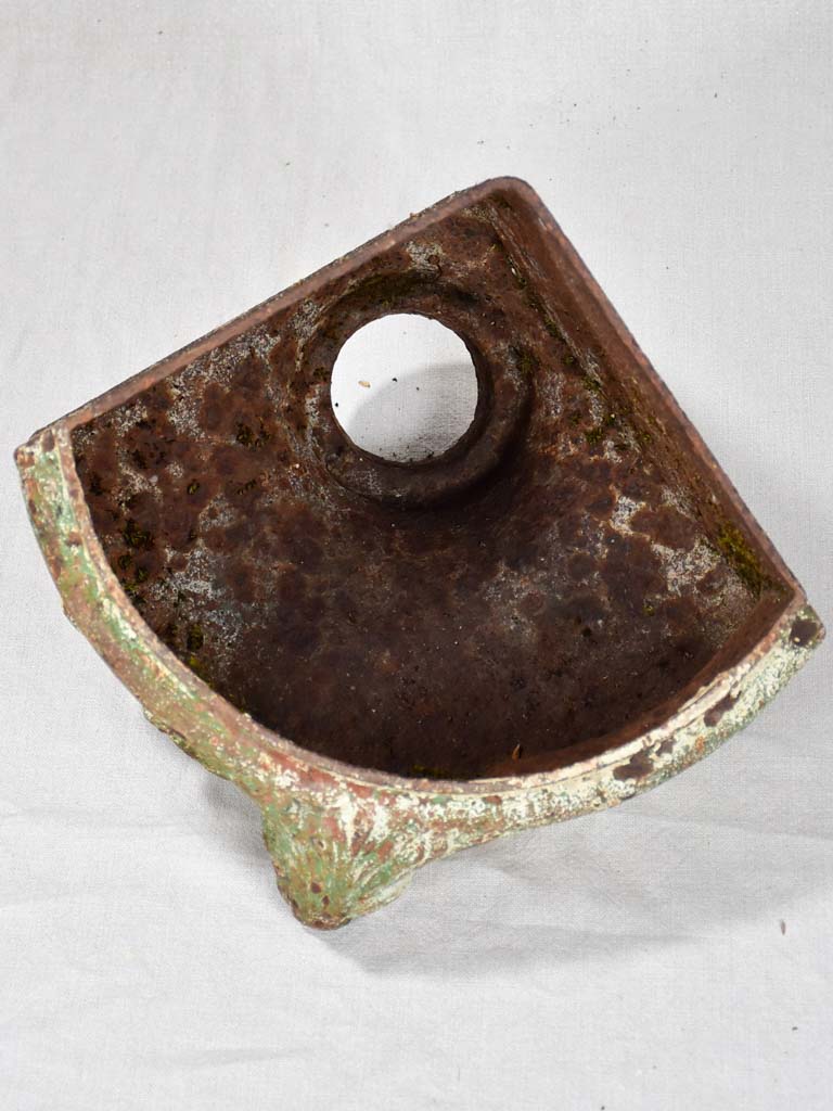 Early nineteenth-century cast iron salvaged gutter element 11¾"