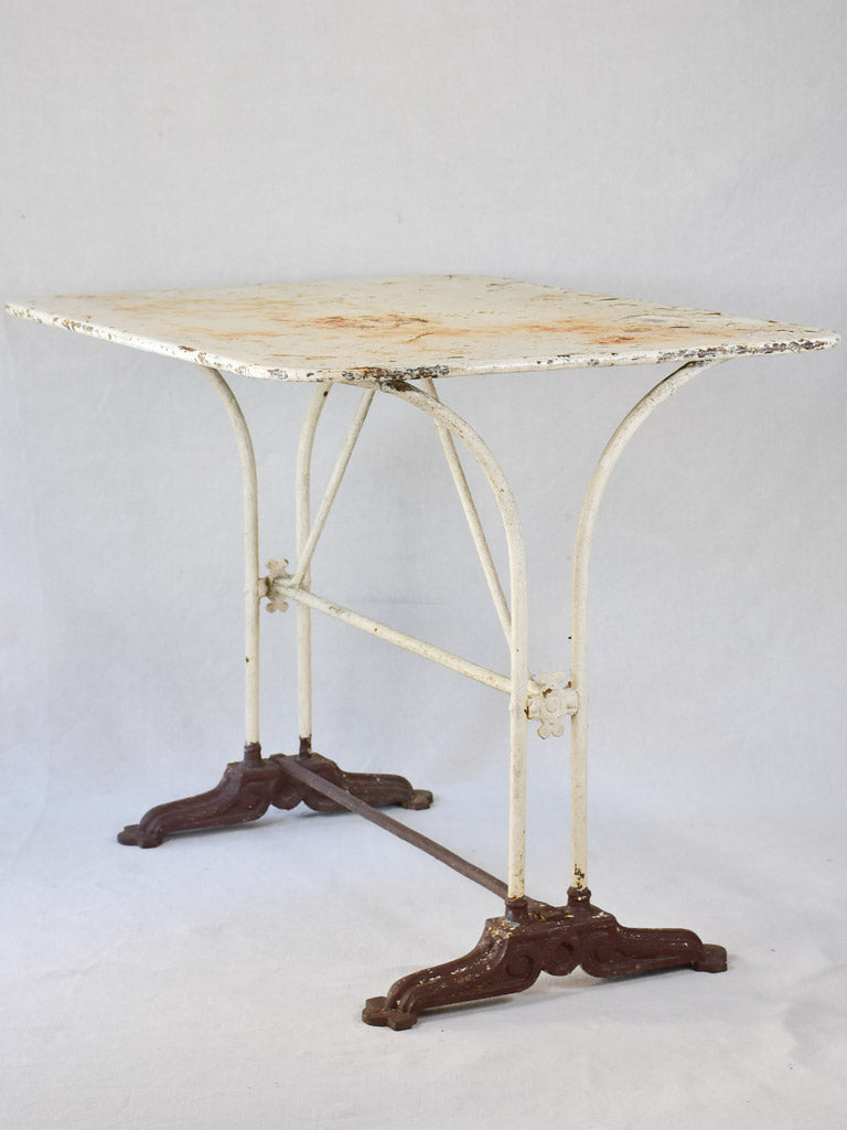 Antique French rectangular garden table from the Hotel du Midi 27½" x 35¾"
