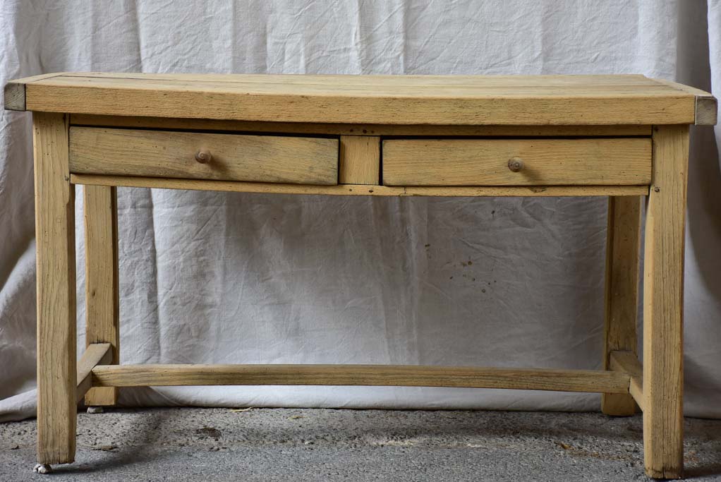 Antique French butchers table with two drawers 50¾" x 27½"