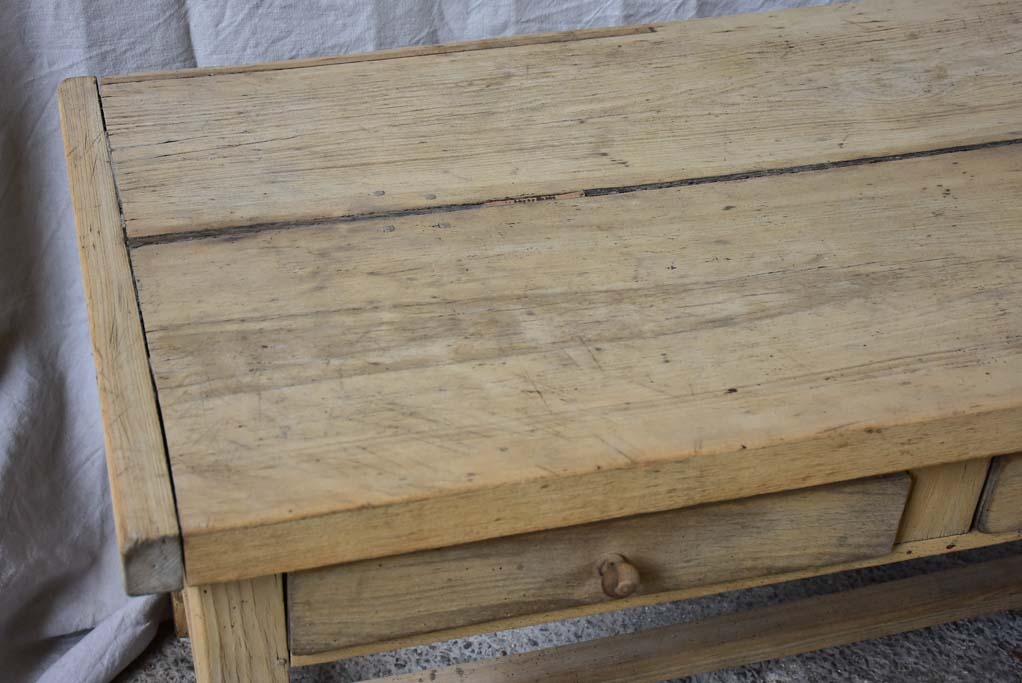 Antique French butchers table with two drawers 50¾" x 27½"