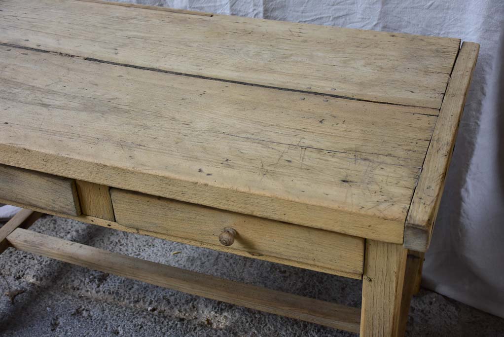 Antique French butchers table with two drawers 50¾" x 27½"