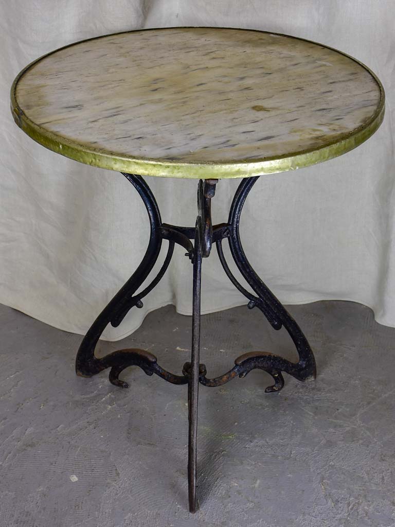 Art Nouveau garden table with marble top