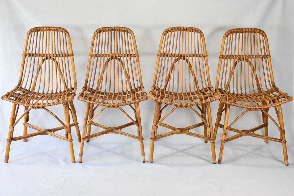 Set of four rattan chairs from the 1960s