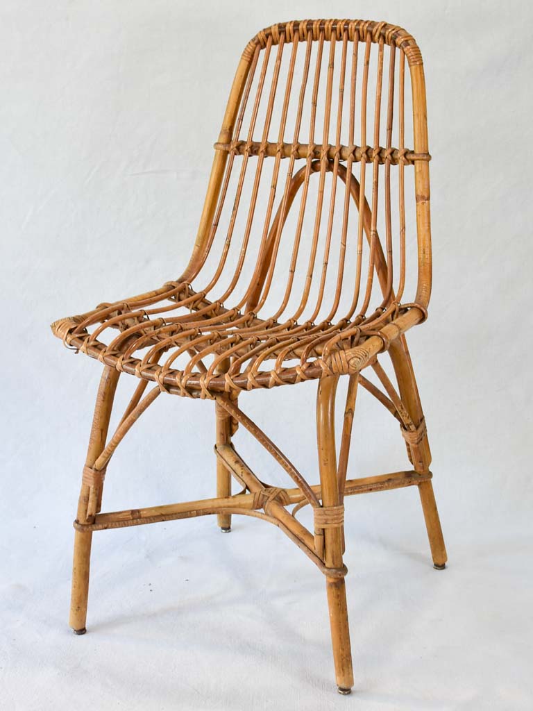 Set of four rattan chairs from the 1960s