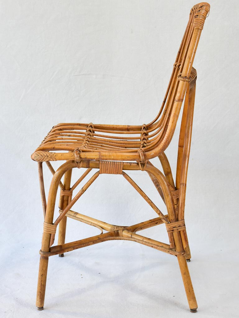 Set of four rattan chairs from the 1960s
