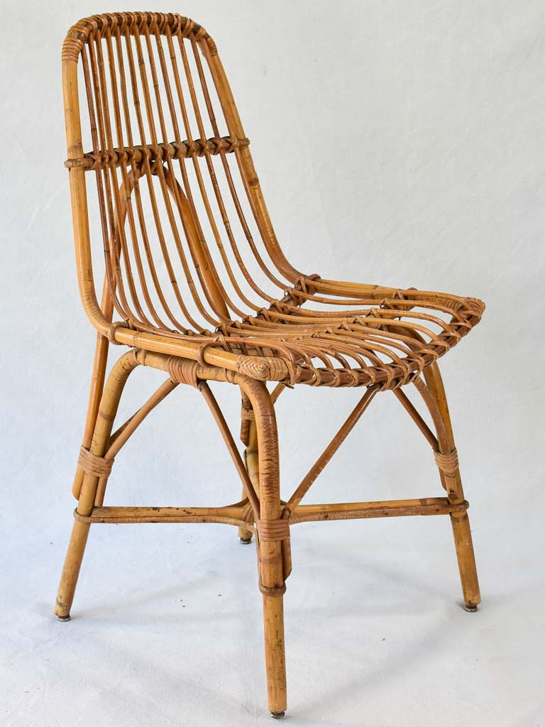 Set of four rattan chairs from the 1960s