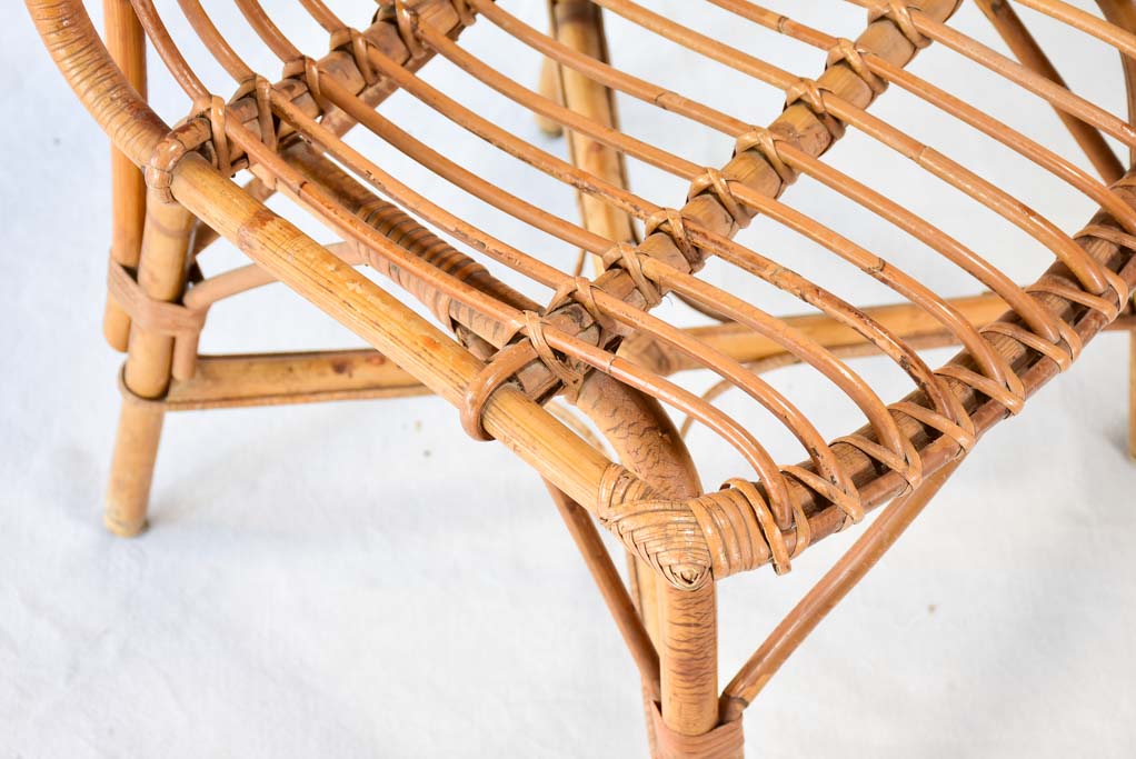 Set of four rattan chairs from the 1960s