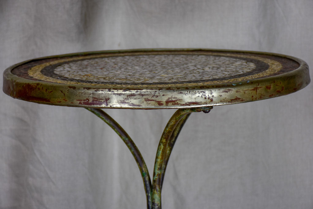 Antique French bistro table with claw feet and bistro top