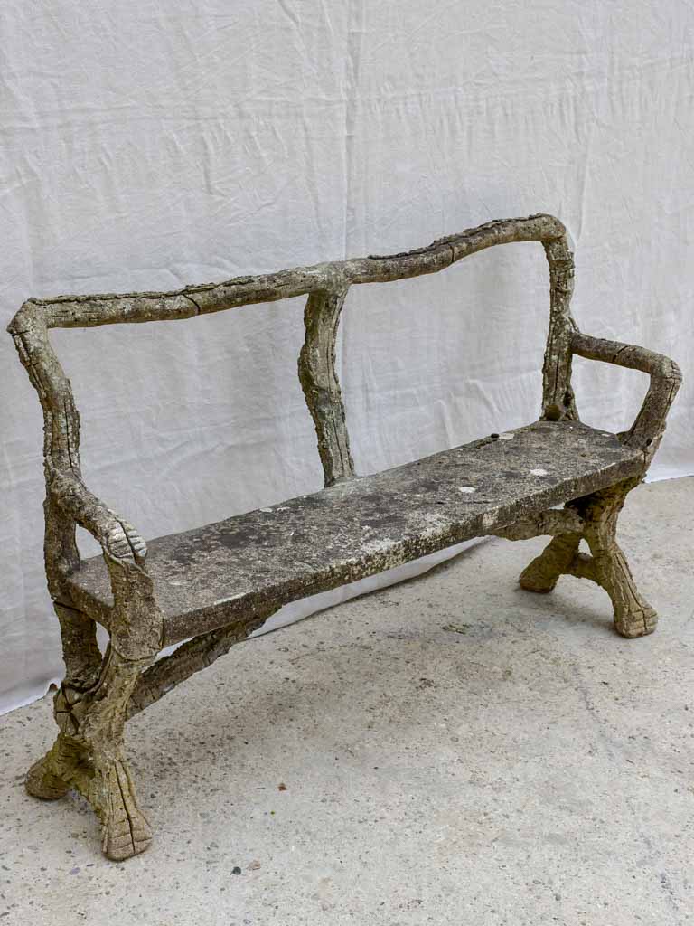 RESERVED PS Faux bois garden bench - early 20th Century