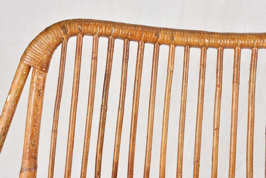 Pair of vintage French rattan armchairs