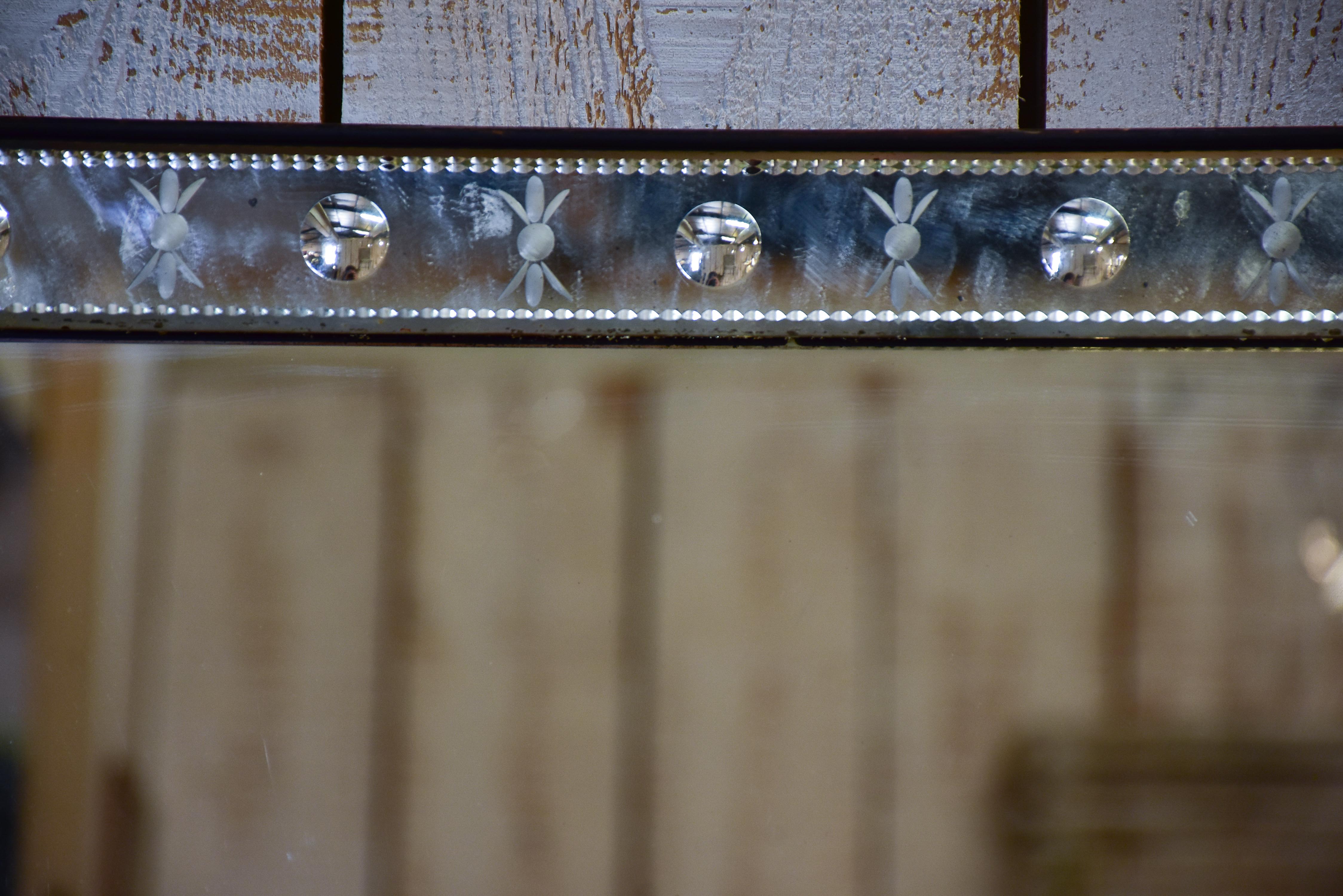 Large antique rectangular Venetian mirror