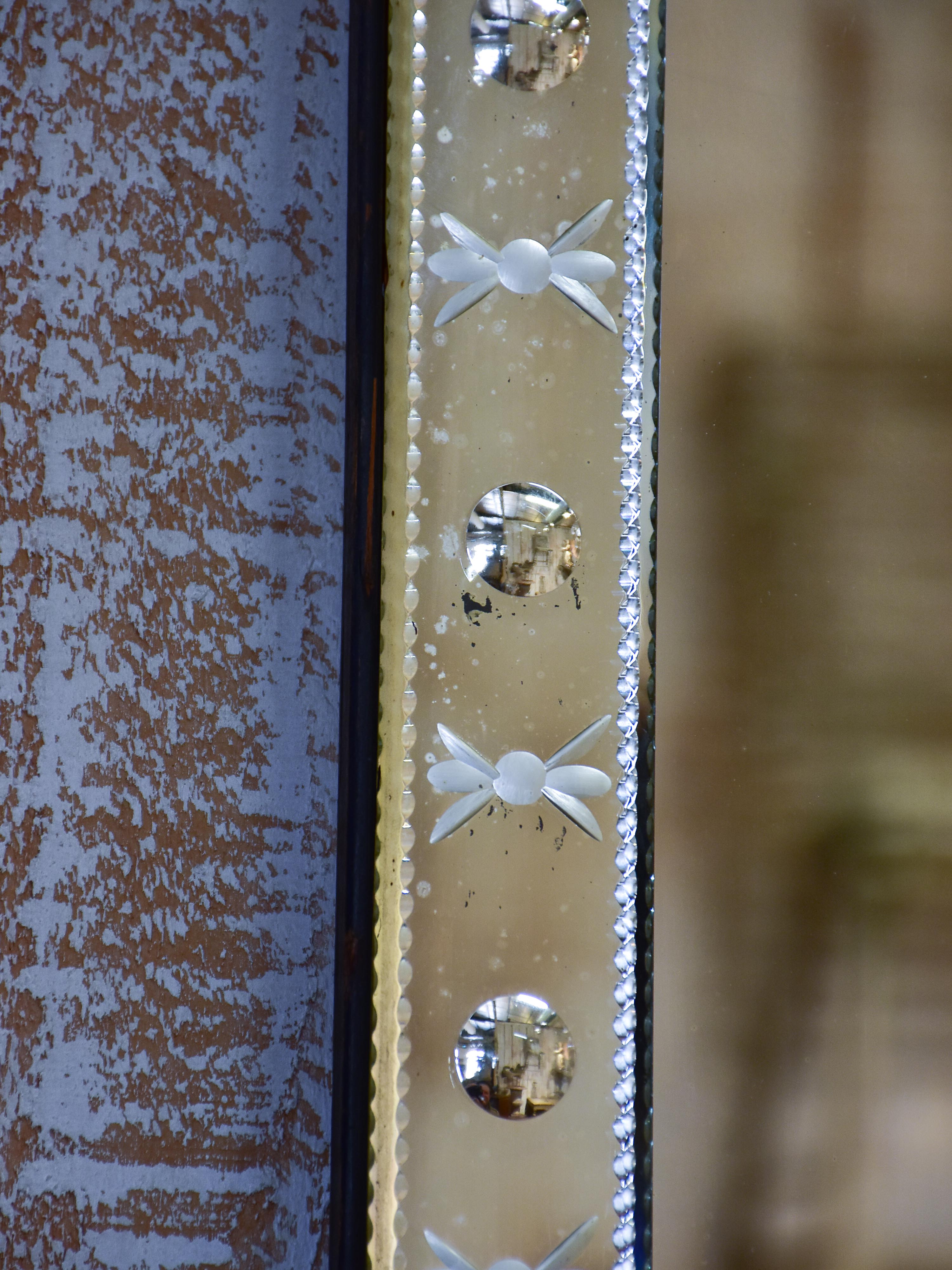 Large antique rectangular Venetian mirror