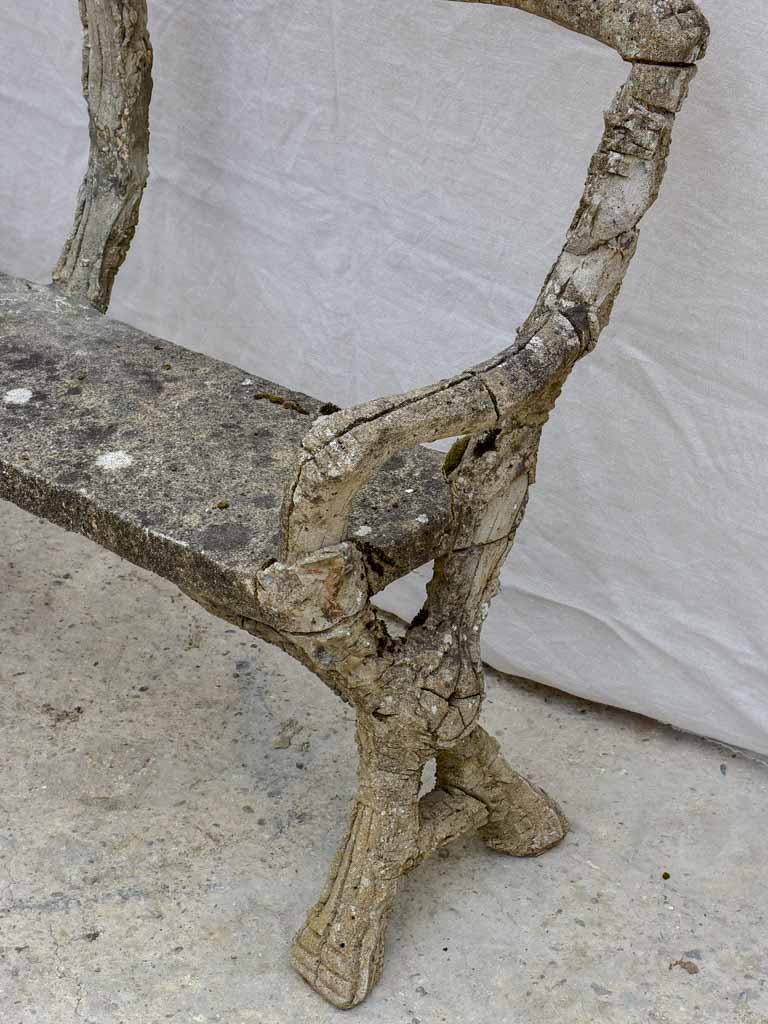 RESERVED PS Faux bois garden bench - early 20th Century