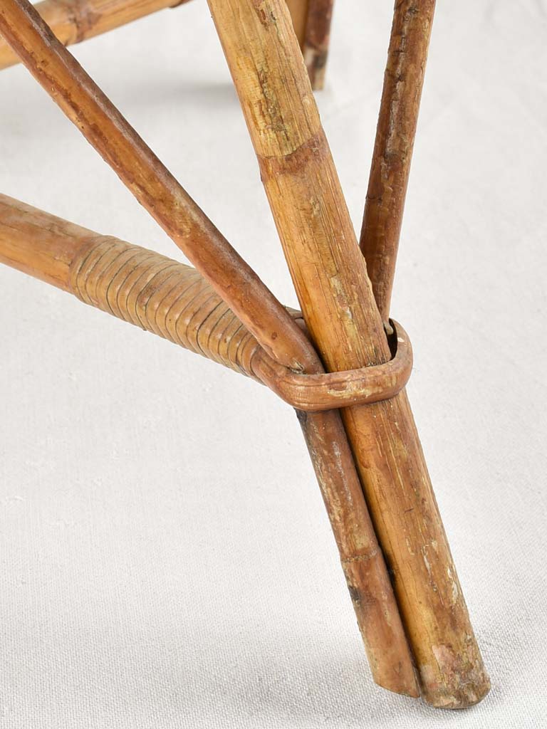 Pair of vintage French rattan armchairs