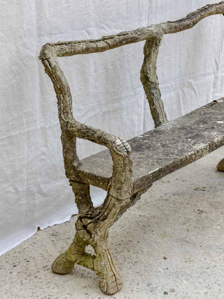 RESERVED PS Faux bois garden bench - early 20th Century