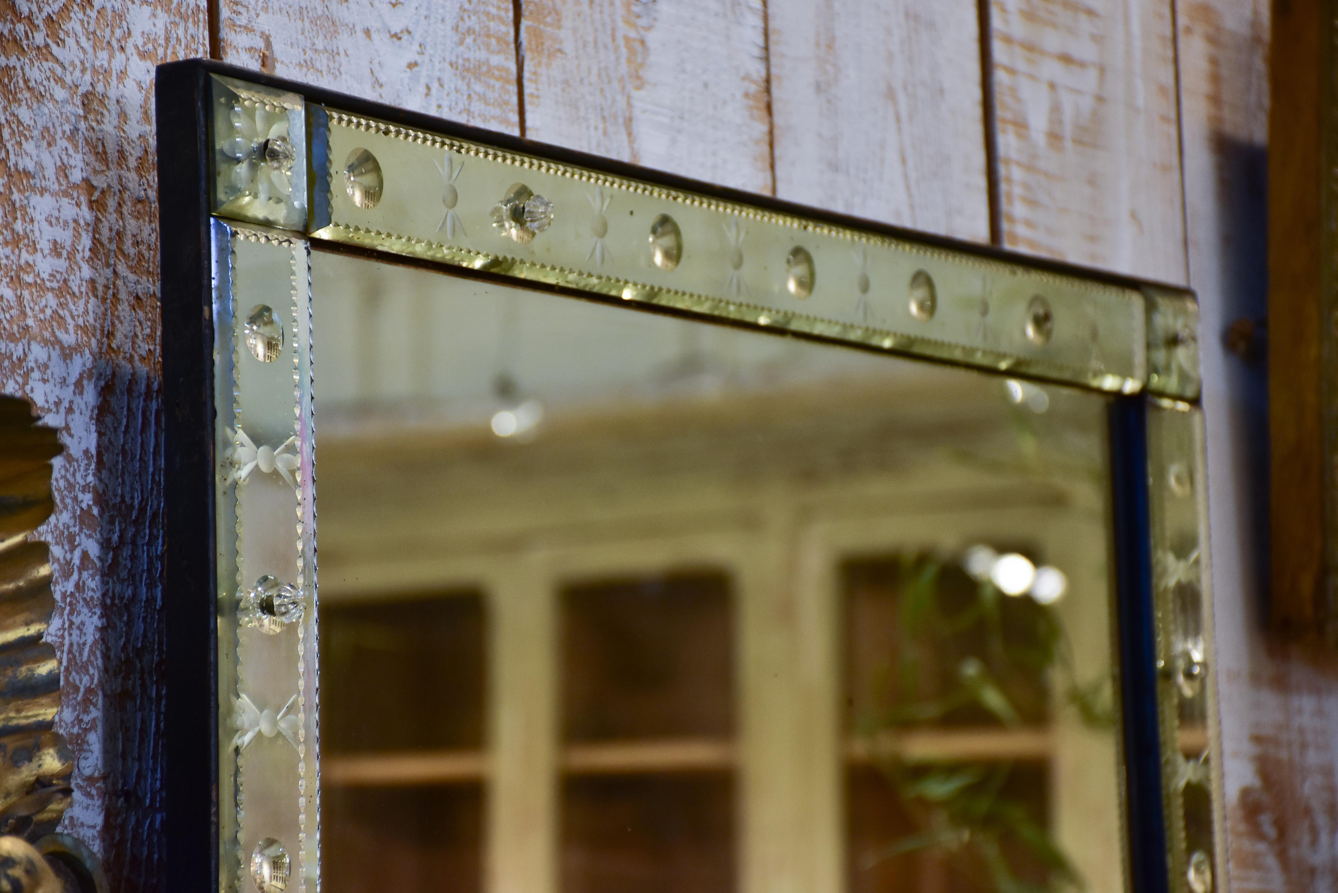 Large antique rectangular Venetian mirror