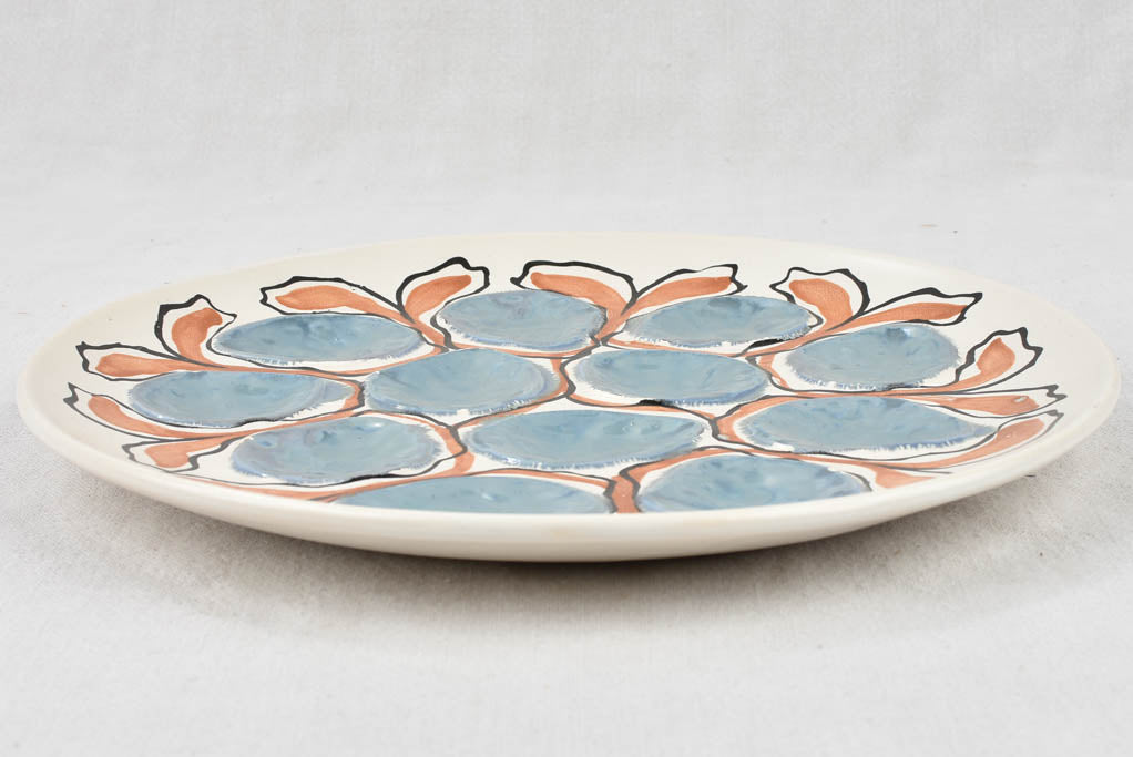 Set of 11+1 handpainted oyster plates - Calypso