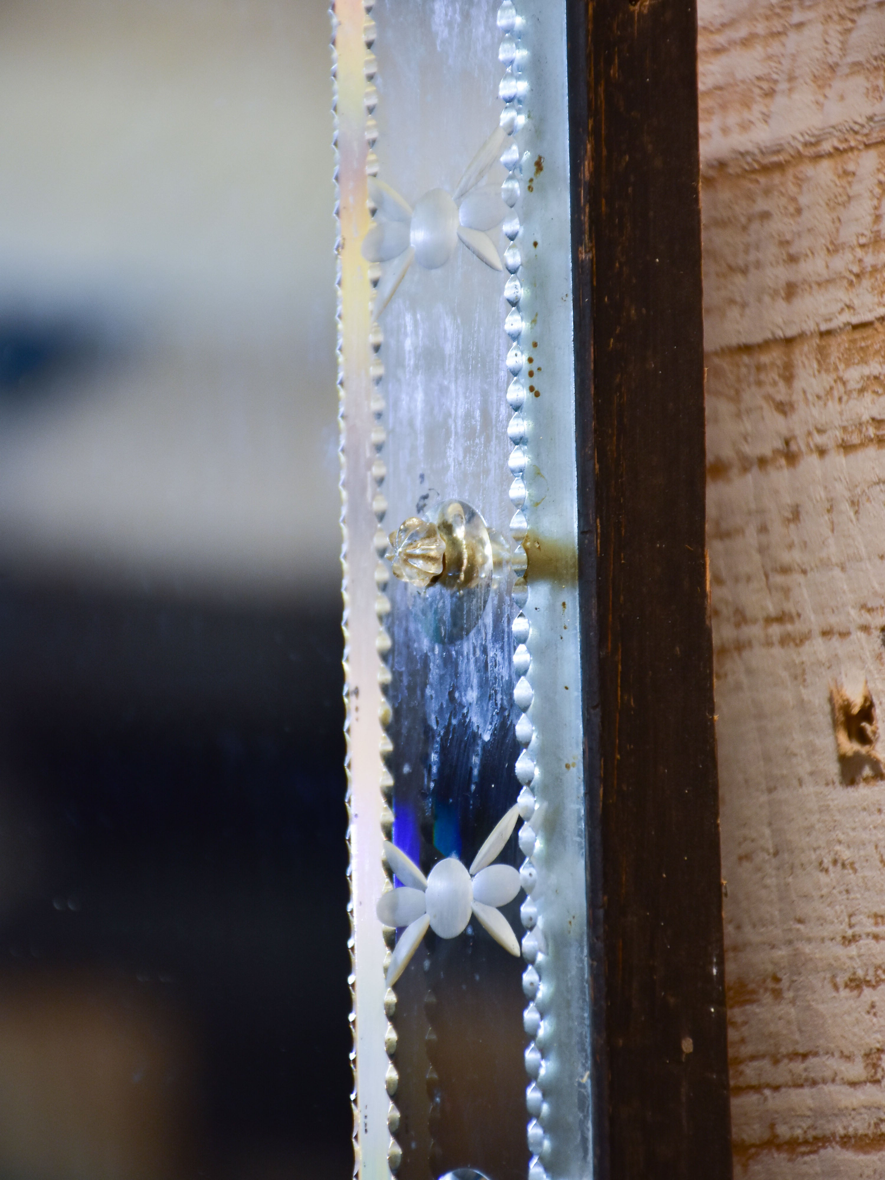 Large antique rectangular Venetian mirror