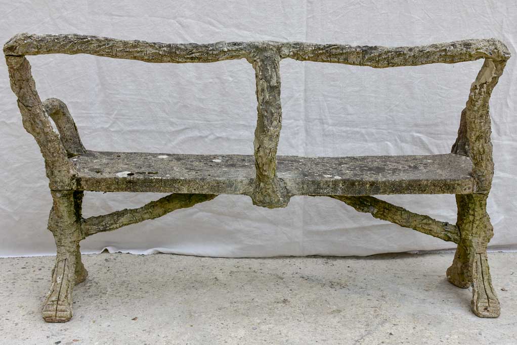 RESERVED PS Faux bois garden bench - early 20th Century
