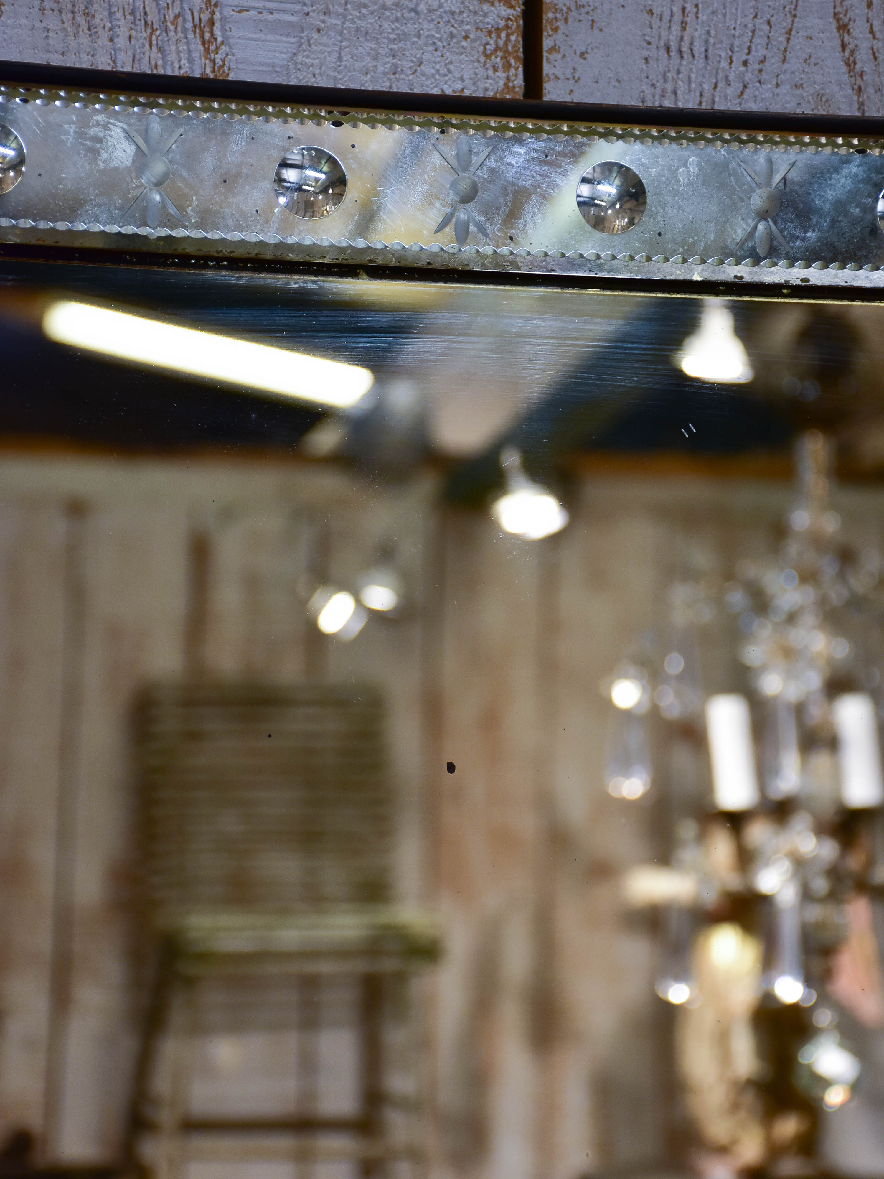 Large antique rectangular Venetian mirror