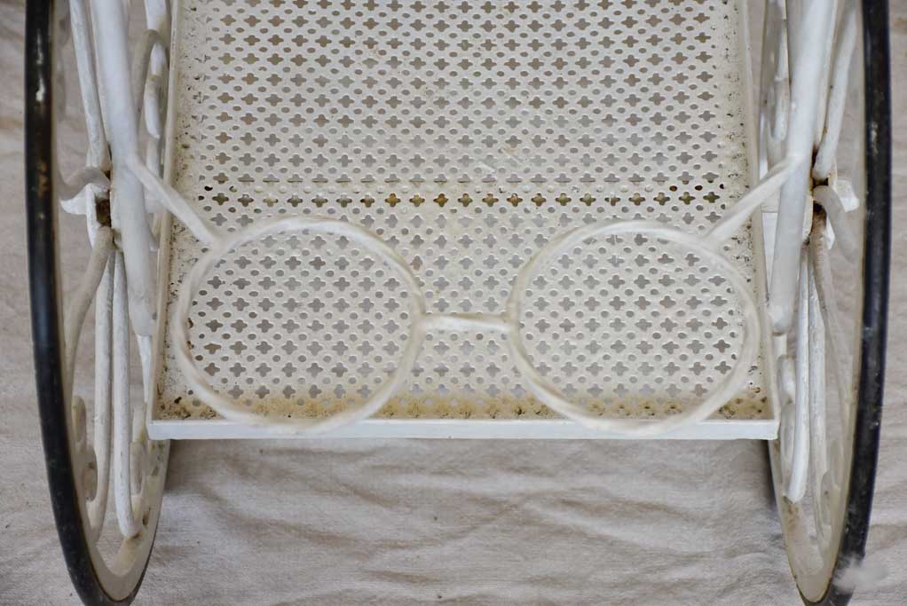 Decorative three tier mid century French bar cart - white