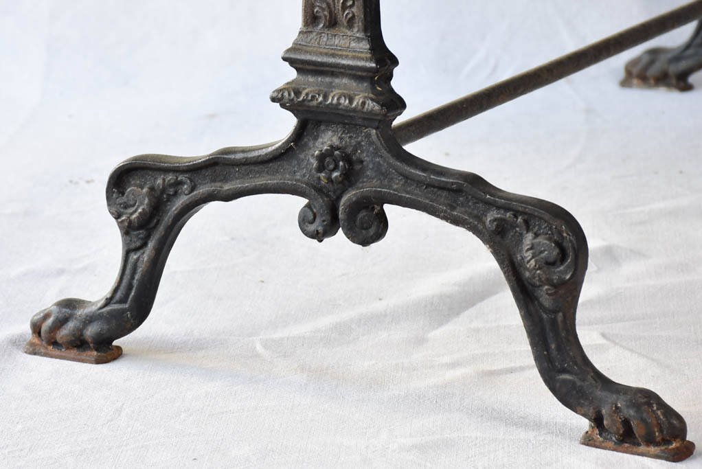 Vintage French oval table with cast-iron base 70¾" x 26¾"