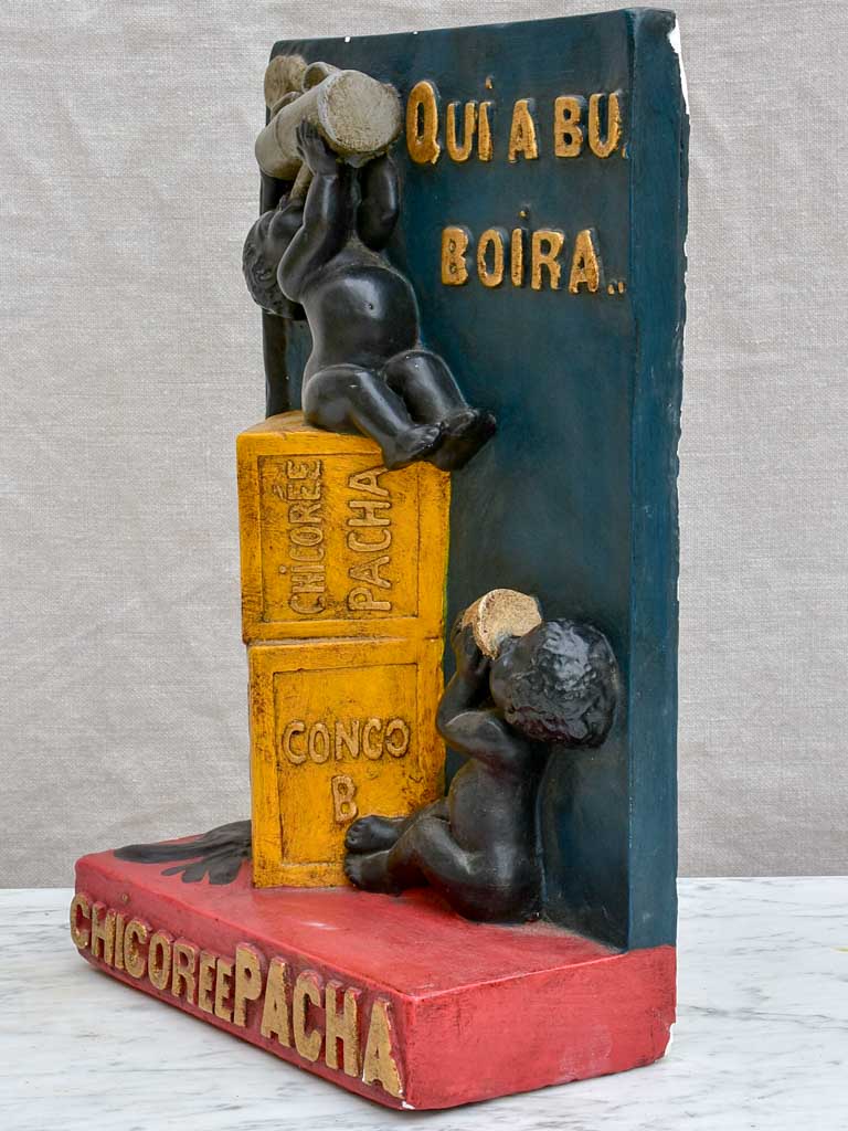 1930's Chicory Pacha advertising plaster sculpture