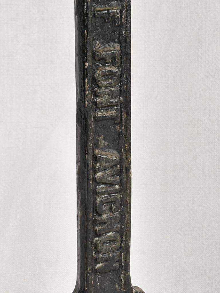 Red Formica bistro table with cast iron base (8 available)