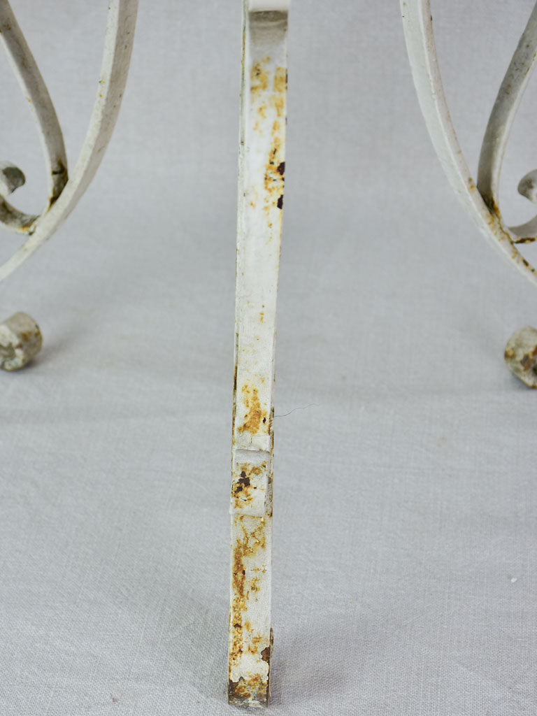 Mid century French garden table with pretty base and thick iron top