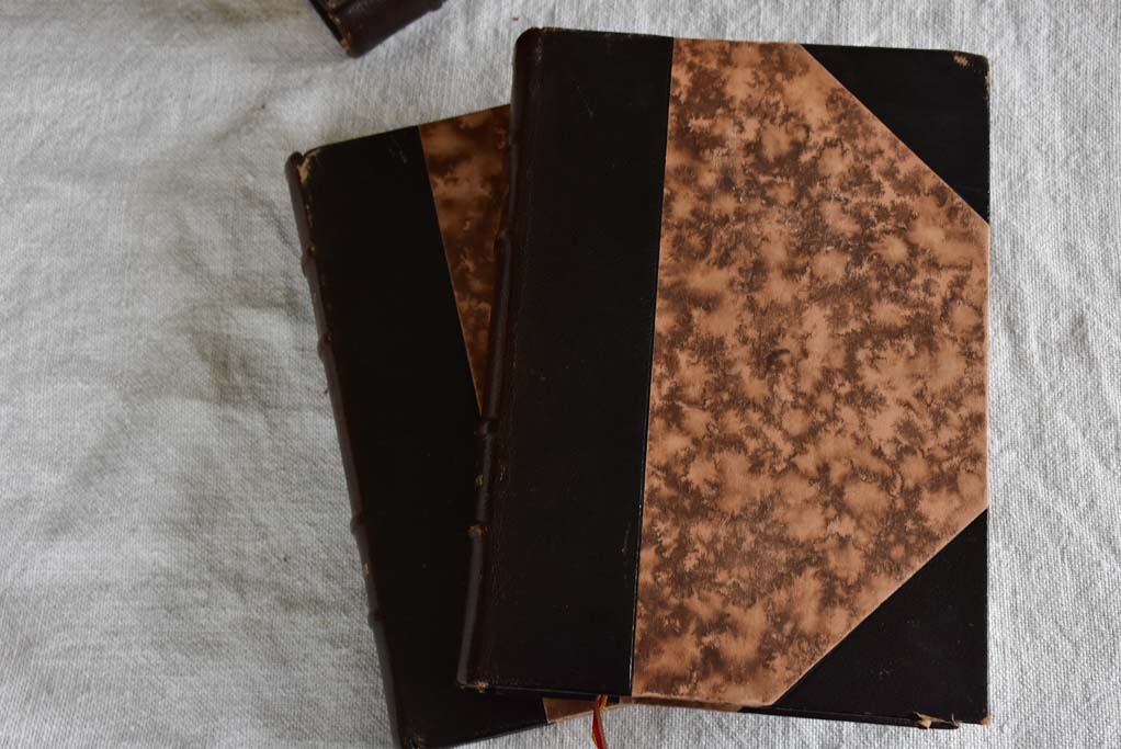 Five antique French leatherbound books - 5 volumes R. Rolland Jean Christophe