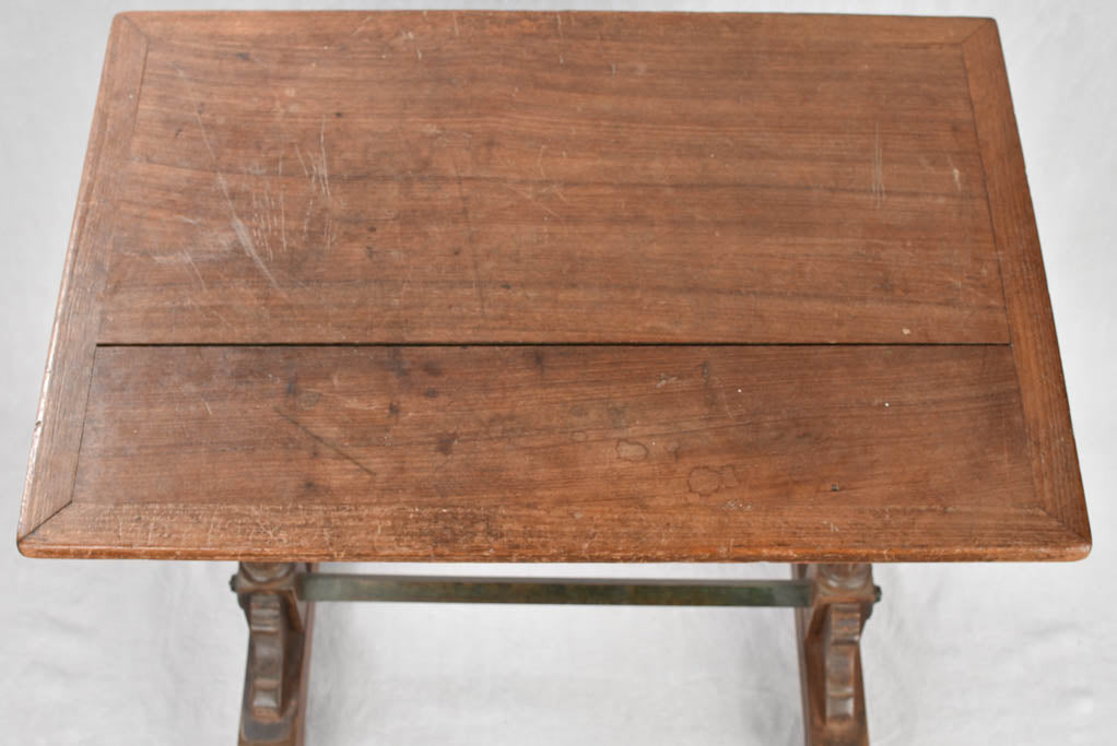 Trendy Oak Nightstand with Brass Detail