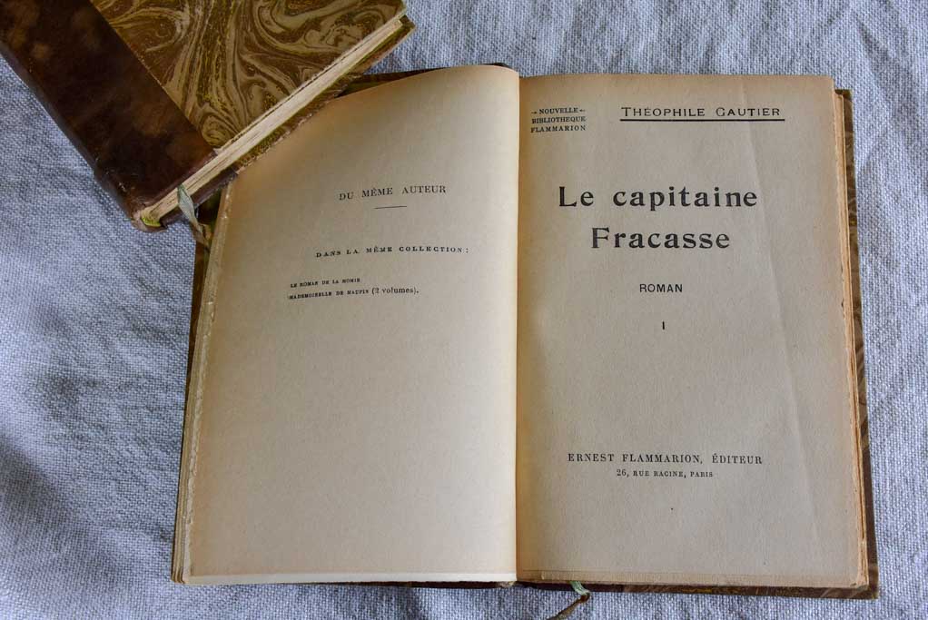 Six antique French leather bound books
