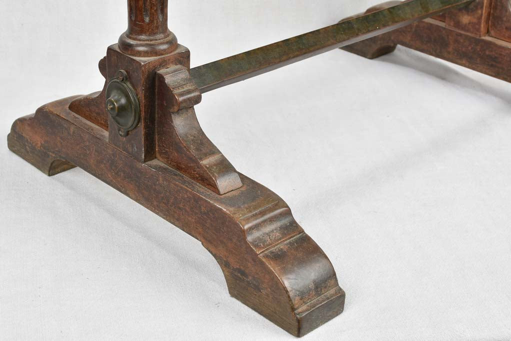 Brass-Footrest Oak Breakfast Nook Table