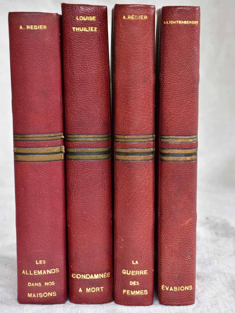 Four antique French leather bound books