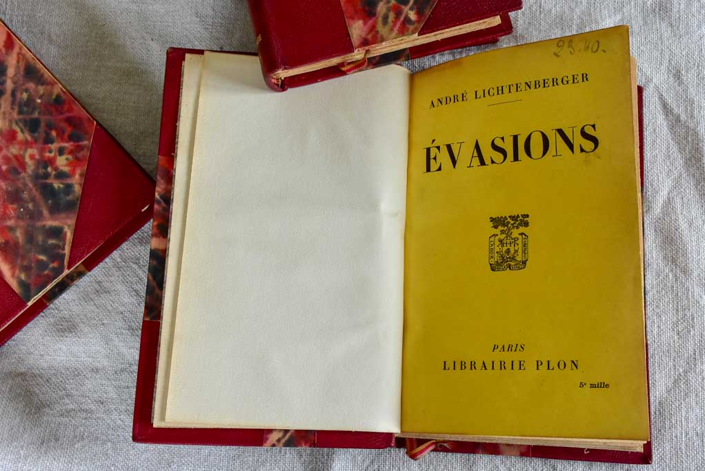 Four antique French leather bound books