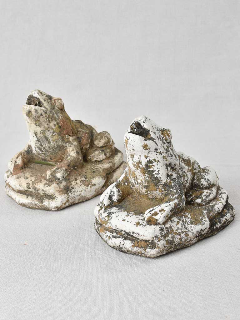 Pair of vintage garden frogs 7"